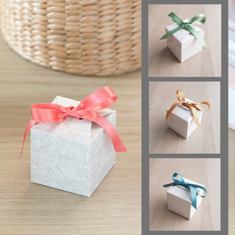 boîte cadeau cube LOU réutilisable recyclable fabriquée en France collection Gris Empreinte Personnalisable Les Belles Musettes