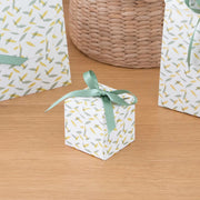 boîte cadeau cube LOU réutilisable recyclable fabriquée en France - collection Vert Feuillage - Les Belles Musettes